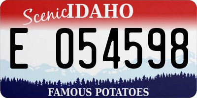 ID license plate E054598