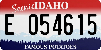 ID license plate E054615