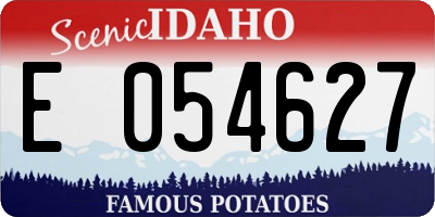 ID license plate E054627