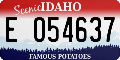 ID license plate E054637
