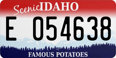 ID license plate E054638