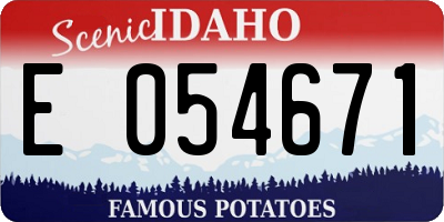 ID license plate E054671