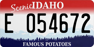 ID license plate E054672