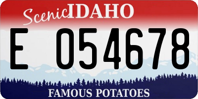 ID license plate E054678
