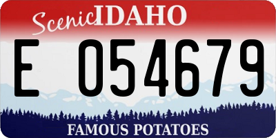 ID license plate E054679