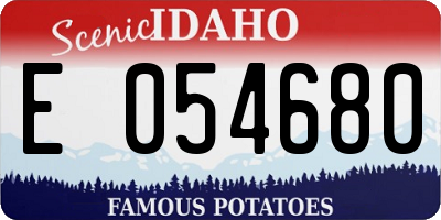 ID license plate E054680