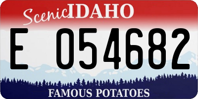 ID license plate E054682
