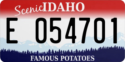 ID license plate E054701