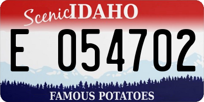 ID license plate E054702