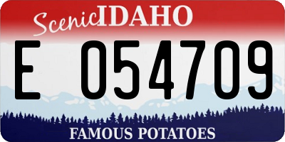ID license plate E054709