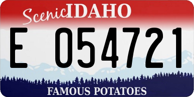 ID license plate E054721