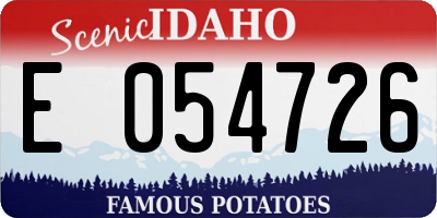 ID license plate E054726