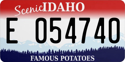 ID license plate E054740