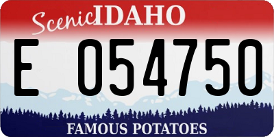 ID license plate E054750