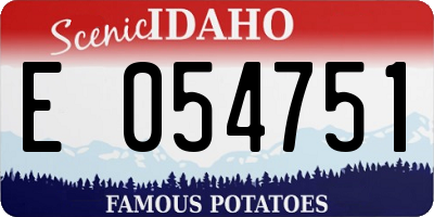ID license plate E054751
