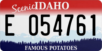 ID license plate E054761