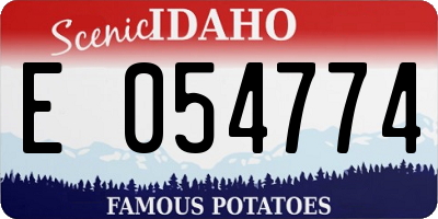 ID license plate E054774