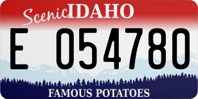 ID license plate E054780