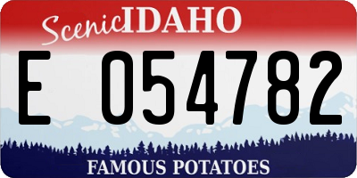 ID license plate E054782
