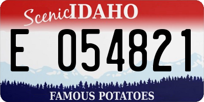 ID license plate E054821