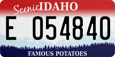 ID license plate E054840