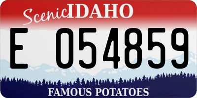 ID license plate E054859