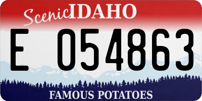 ID license plate E054863