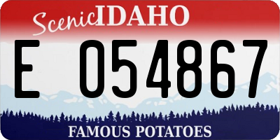 ID license plate E054867