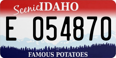 ID license plate E054870