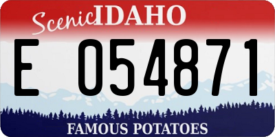 ID license plate E054871