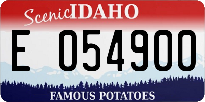 ID license plate E054900
