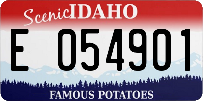 ID license plate E054901