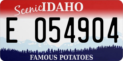ID license plate E054904