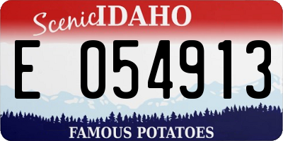 ID license plate E054913