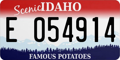 ID license plate E054914