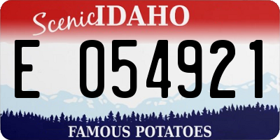 ID license plate E054921