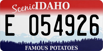 ID license plate E054926