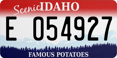 ID license plate E054927