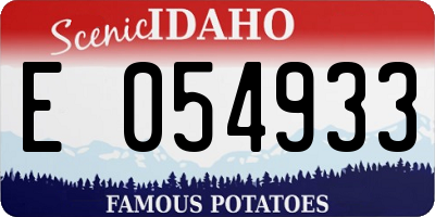 ID license plate E054933