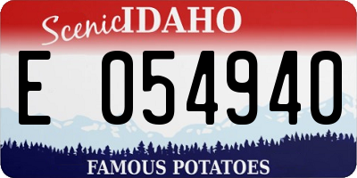 ID license plate E054940