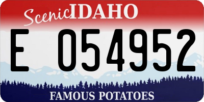 ID license plate E054952