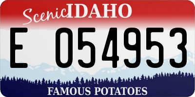 ID license plate E054953