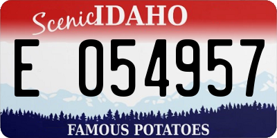 ID license plate E054957
