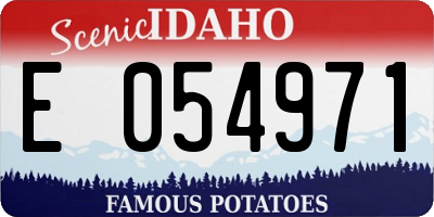 ID license plate E054971