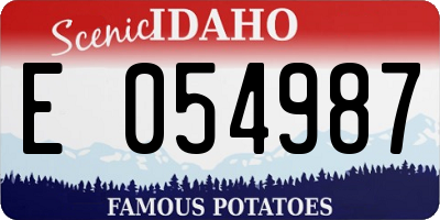 ID license plate E054987