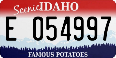 ID license plate E054997