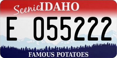 ID license plate E055222