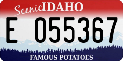 ID license plate E055367