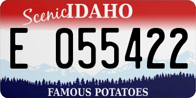 ID license plate E055422