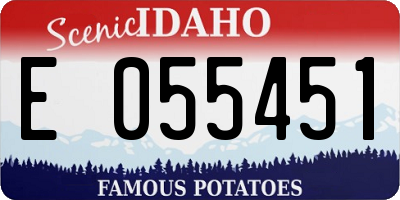 ID license plate E055451